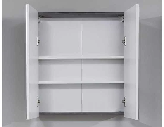 Veidrodinė spintelė Line, 60 x 18 x 67 cm, pilka / baltas blizgesys