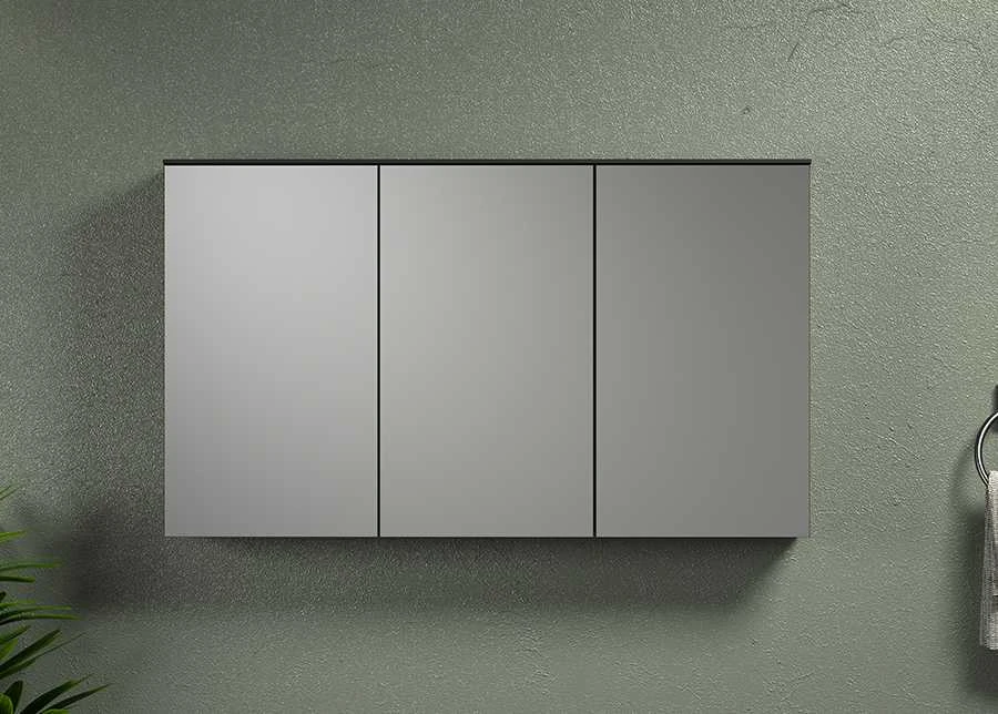 Veidrodinė spintelė Synnax, 120 x 17 x 70 cm, antracitas