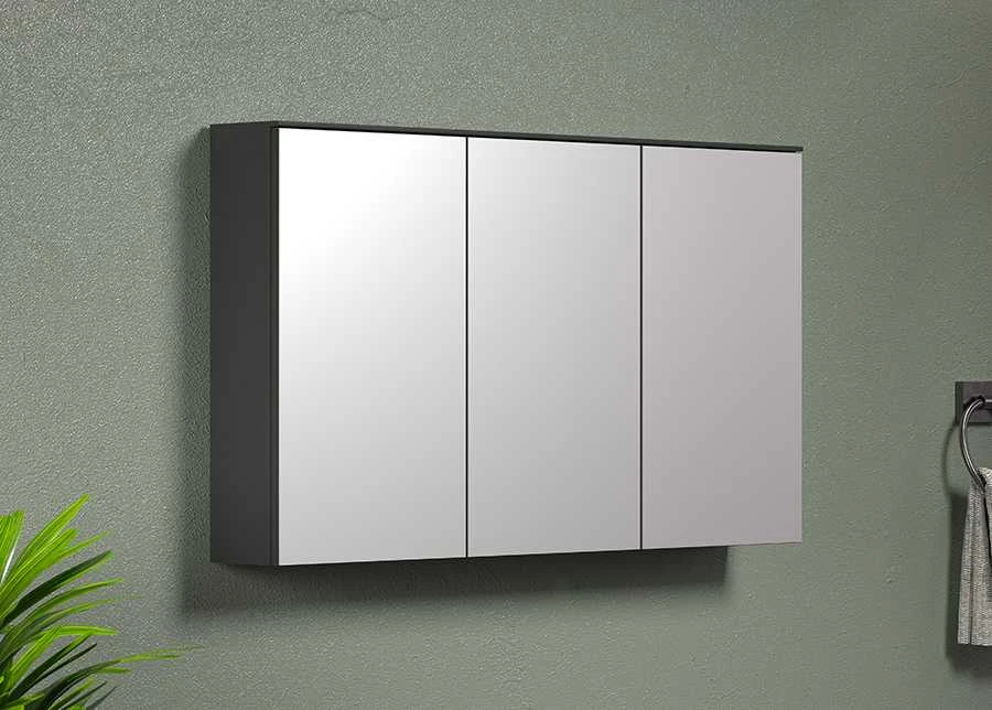 Veidrodinė spintelė Synnax, 120 x 17 x 70 cm, antracitas