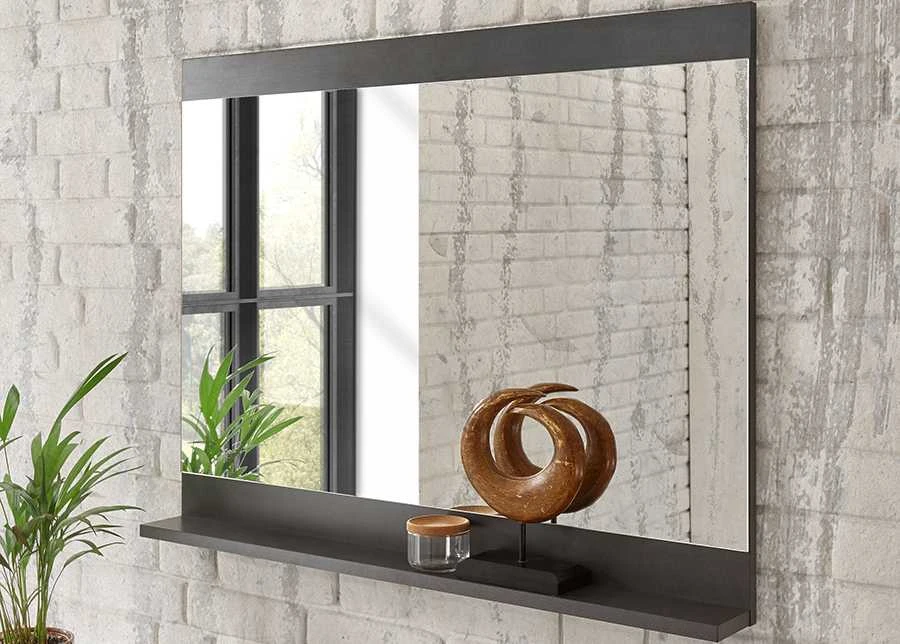 Veidrodis Brooklyn, 92 x 10 x 71 cm, ruda / pilka