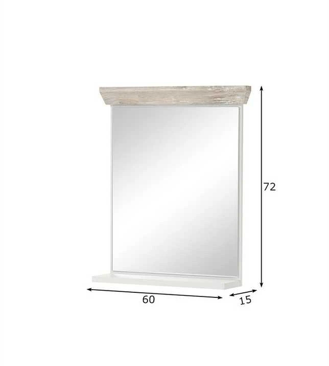 Veidrodis Florenz, 60 x 15 x 72 cm, balta / ruda