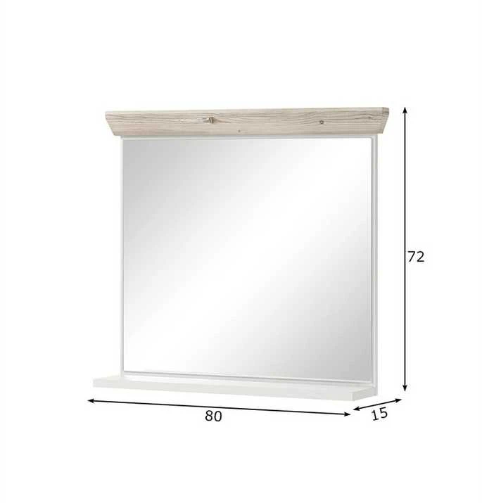 Veidrodis Florenz, 80 x 15 x 72 cm, balta / ruda
