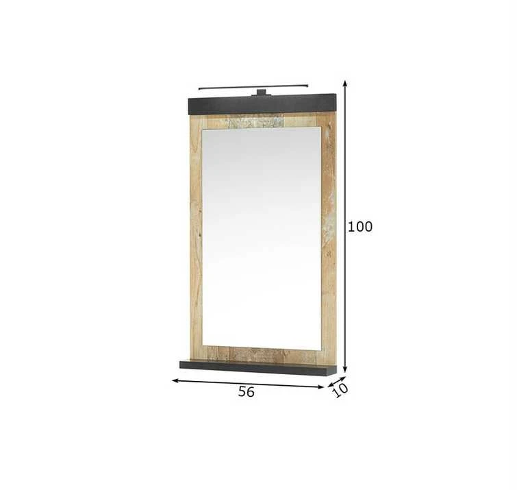 Veidrodis Sherwood, 56 x 10 x 100 cm, ruda / pilka