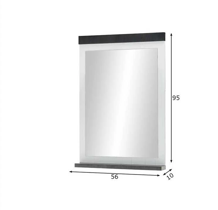 Veidrodis Sherwood, 56 x 10 x 95 cm, balta / pilka