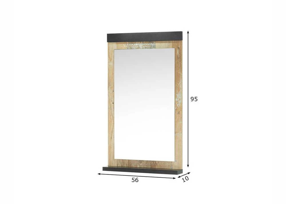 Veidrodis Sherwood, 56 x 10 x 95 cm, ruda / pilka