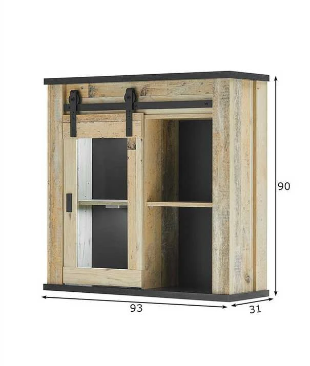 Viršutinė virtuvės spintelė Sherwood, 93 x 31 x 90 cm, ruda / pilka