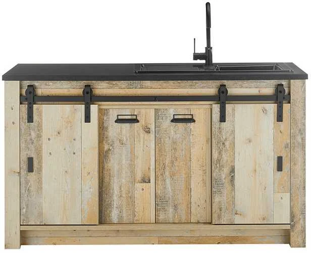Virtuvės spintelė Sherwood, 161 x 64 x 93 cm, ruda / pilka