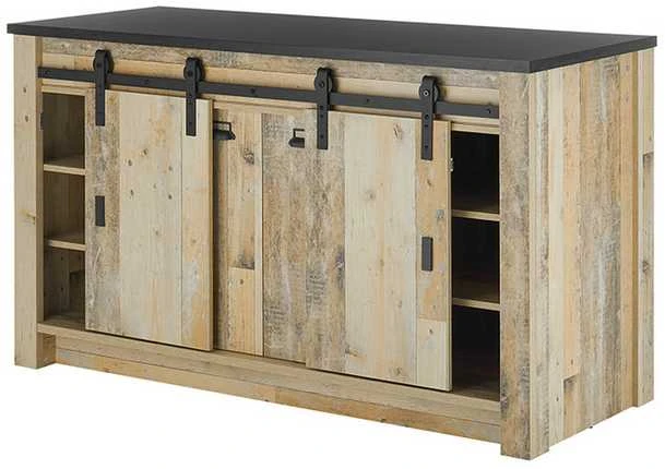 Virtuvės spintelė Sherwood, 161 x 64 x 93 cm, ruda / pilka