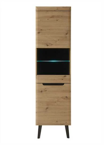 Vitrininė spintelė Imv Torge, 53 × 40 × 197 cm, ąžuolo spalvos