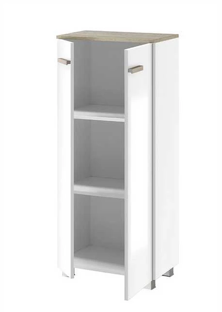 Vonios spintelė Solid, 51 x 30 x 115 cm, baltas blizgesys