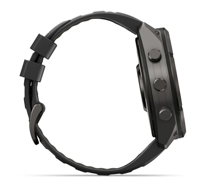 Išmanusis laikrodis Garmin fēnix® 9 Pro – 51mm, Pilkos anglies spalvos DLC titanas su juodos / akmenėlių pilkos spalvos silikoniniu dirželiu | 010-04337-16