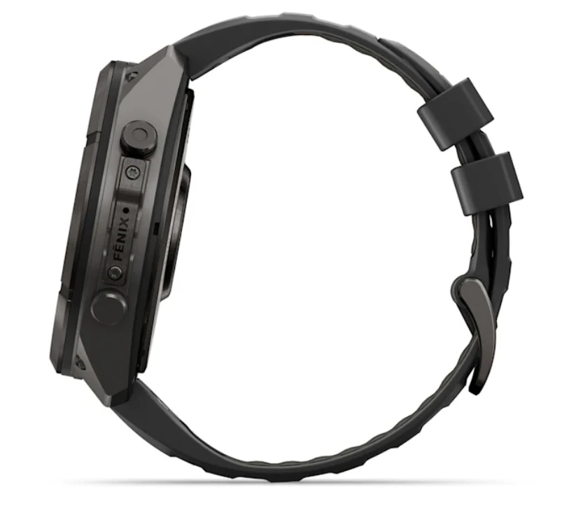 Išmanusis laikrodis Garmin fēnix® 9 Pro – 51mm, Pilkos anglies spalvos DLC titanas su juodos / akmenėlių pilkos spalvos silikoniniu dirželiu | 010-04337-16
