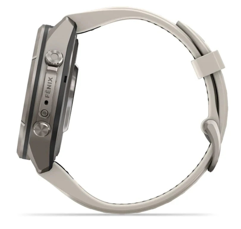 Išmanusis laikrodis Garmin fēnix® 9 Pro – 43mm, Titanas su rūko pilkos / tamsios smiltainio spalvos silikoniniu dirželiu | 010-04335-86