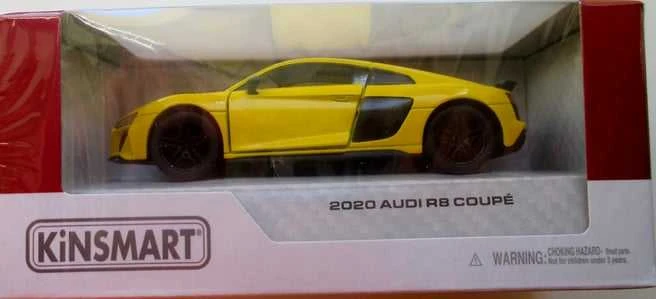 KiNSMART automobilis, 2020 Audi R8 Coupé, geltonas