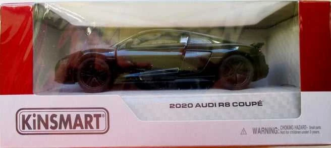 KiNSMART automobilis, 2020 Audi R8 Coupé, juodas