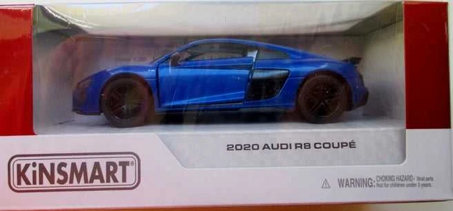 KiNSMART automobilis, 2020 Audi R8 Coupé, mėlynas