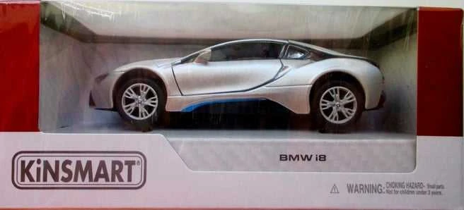 KiNSMART automobilis, BMW i8, sidabrinis