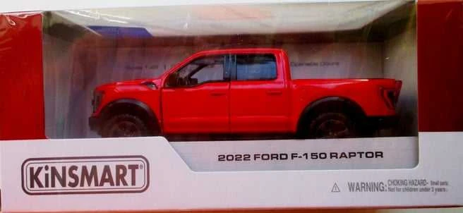 KiNSMART automobilis, 2022 Ford F-150 Raptor, raudonas