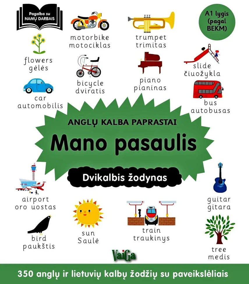 KNYGA Mano pasaulis. Anglų kalba paprastai. Dvikalbis žodynas