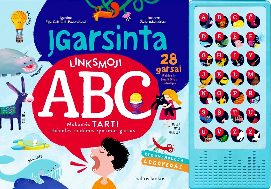 KNYGA Įgarsinta linksmoji ABC. Mokomės tarti abėcėlės raidėmis žymimus garsus