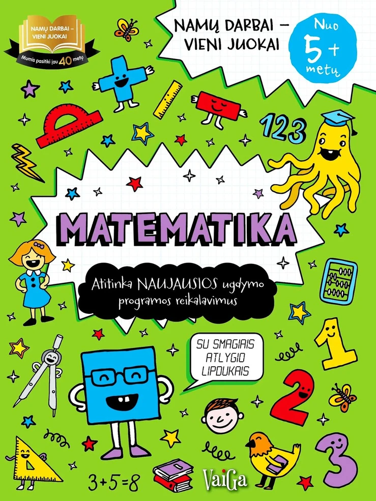 KNYGA Matematika 5+. Namų darbai–vieni juokai