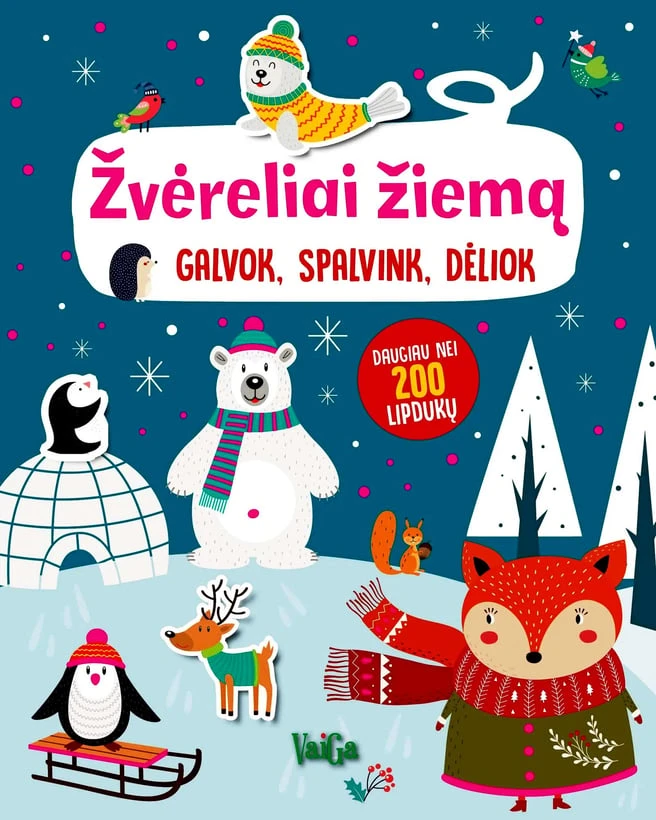 KNYGA Žvėreliai žiemą. Galvok, spalvink, dėliok.
