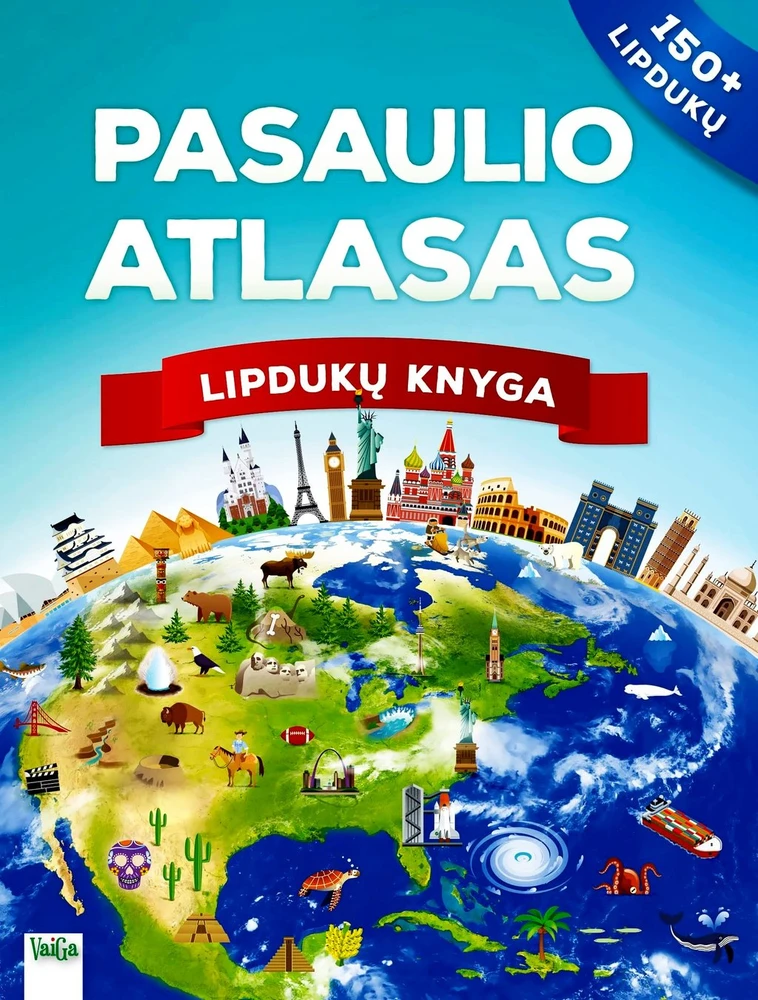 Pasaulio atlasas. Lipdukų knyga
