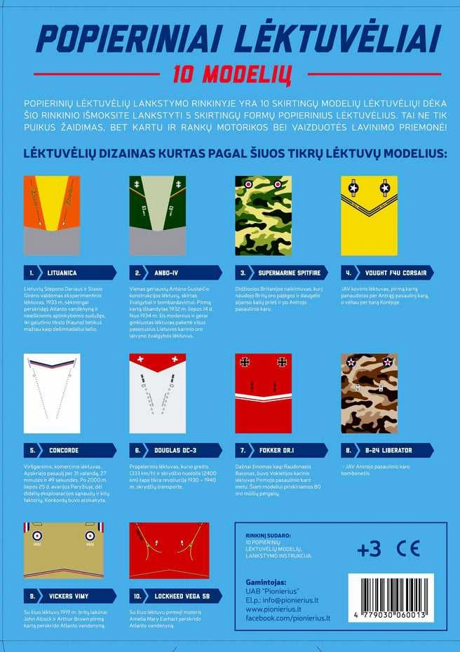 Pionierius “Popieriniai lėktuvėliai”, 3+