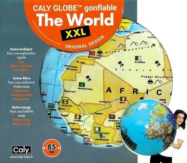 Piłka CALY Pripučiamas gaublys-kamuolys Pasaulis XXL, 85 cm