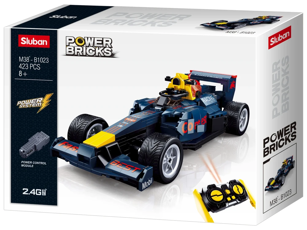 Sluban F10 sportinio automobilio RC konstruktorius, 423 det., 25,1 cm, 6+