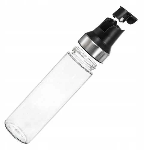 Winder Home Aliejaus dozatorius 500 ml – stiklinis virtuvės įrankis skystiems prieskoniams, juodos spalvos
