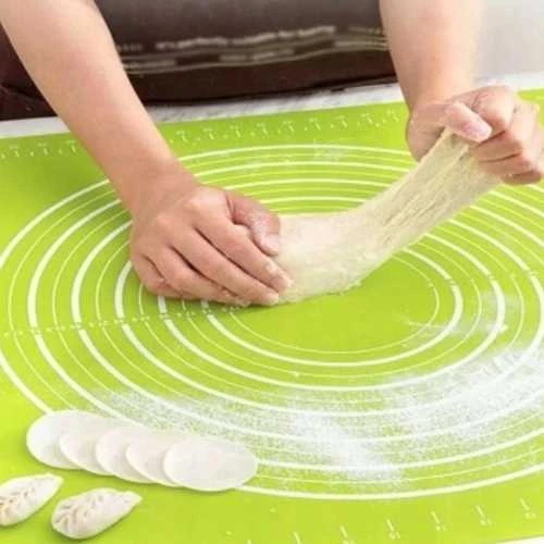 Winder Home Didelė silikoninė tešlos kočiojimo lenta XL – žalia, neslystanti, kepiniams ir tešlai