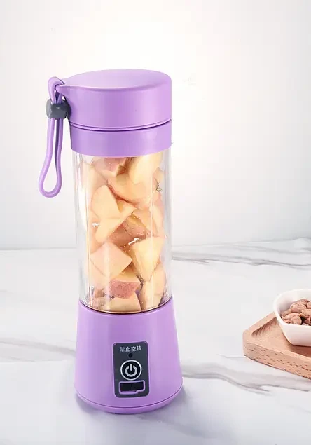 Winder Home Nešiojamas USB trintuvas 380 ml – elektrinis plaktuvas kokteiliams ir glotnučiams, violetinis