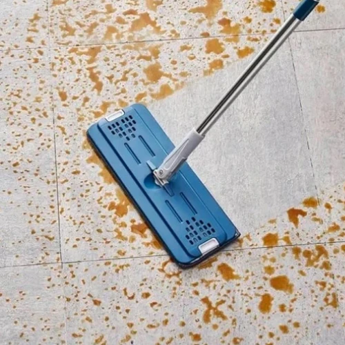 Winder Home Plokščia šluota su dviem skyriais kibiru ir 3 mikropluošto šluostėmis – mėlyna ,37 cm