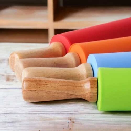 Winder Home Silikoninis tešlos kočėlas 38,5 cm – nelimpantis virtuvės įrankis, žalias