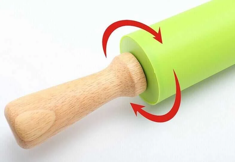 Winder Home Silikoninis tešlos kočėlas 38,5 cm – nelimpantis virtuvės įrankis, žalias
