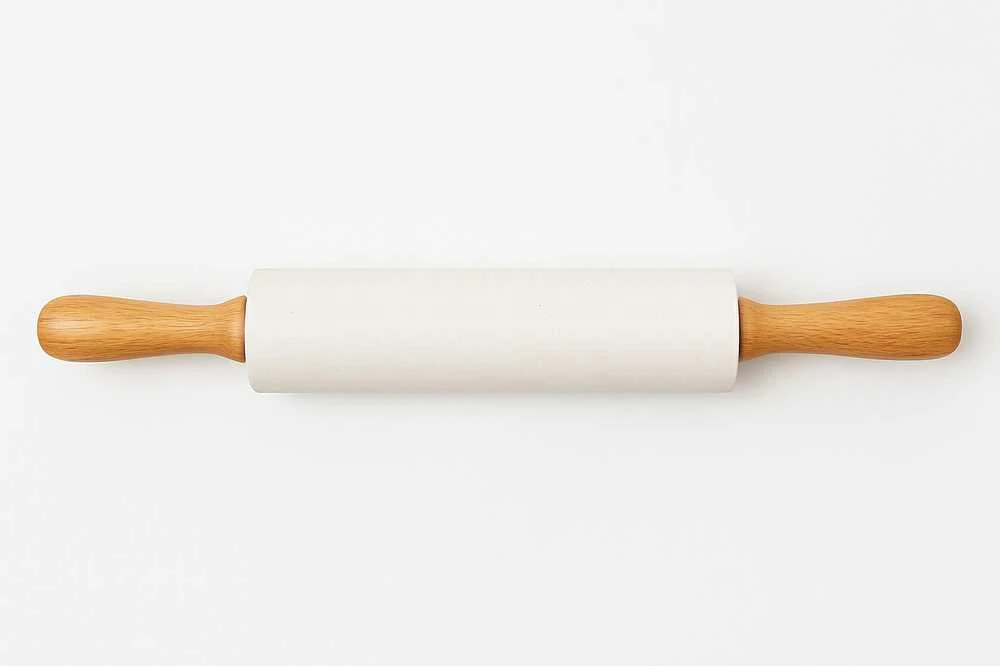Winder Home Silikoninis tešlos kočėlas 43 cm – didelis, nelimpantis virtuvės įrankis, baltas