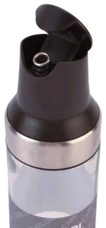 Winder Home Stiklinis aliejaus butelis juodas, 500 ml – rinkinys 2 vnt. + silikoninis teptukas kepimui