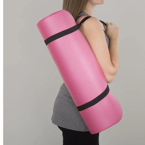 Winder Home Storas neslystantis jogos kilimėlis 60×185 cm – rožinis kilimėlis mankštai ir treniruotėms