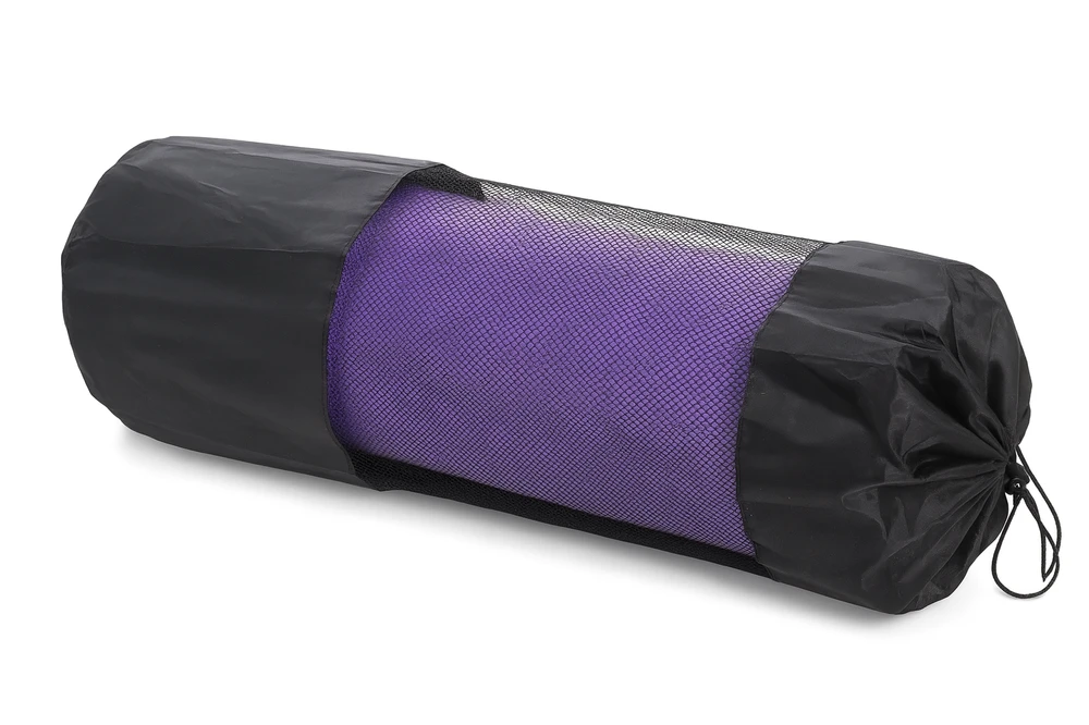 Winder Home Storas neslystantis jogos kilimėlis 60×190 cm – violetinis su užvalkalu, mankštai ir treniruotėms
