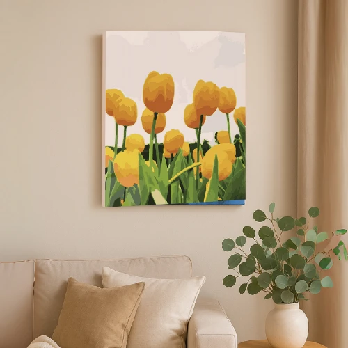 Winder Home Tapyba pagal skaičius – paveikslas, dažai, teptukai, rinkinys „Tulpės“, 40×50 cm
