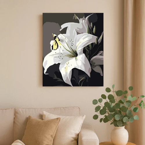 Winder Home Tapyba pagal skaičius – paveikslas, dažai, teptukai, rinkinys „Lelijos“, 40×50 cm