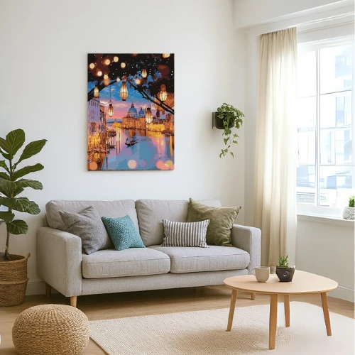 Winder Home Tapyba pagal skaičius – paveikslas, dažai, teptukai, rinkinys „Venecija naktį“, 40×50 cm
