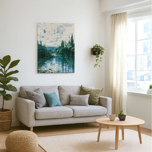 Winder Home Tapyba pagal skaičius – paveikslas, dažai, teptukai, rinkinys „Miškas prie ežero“, 40×50 cm