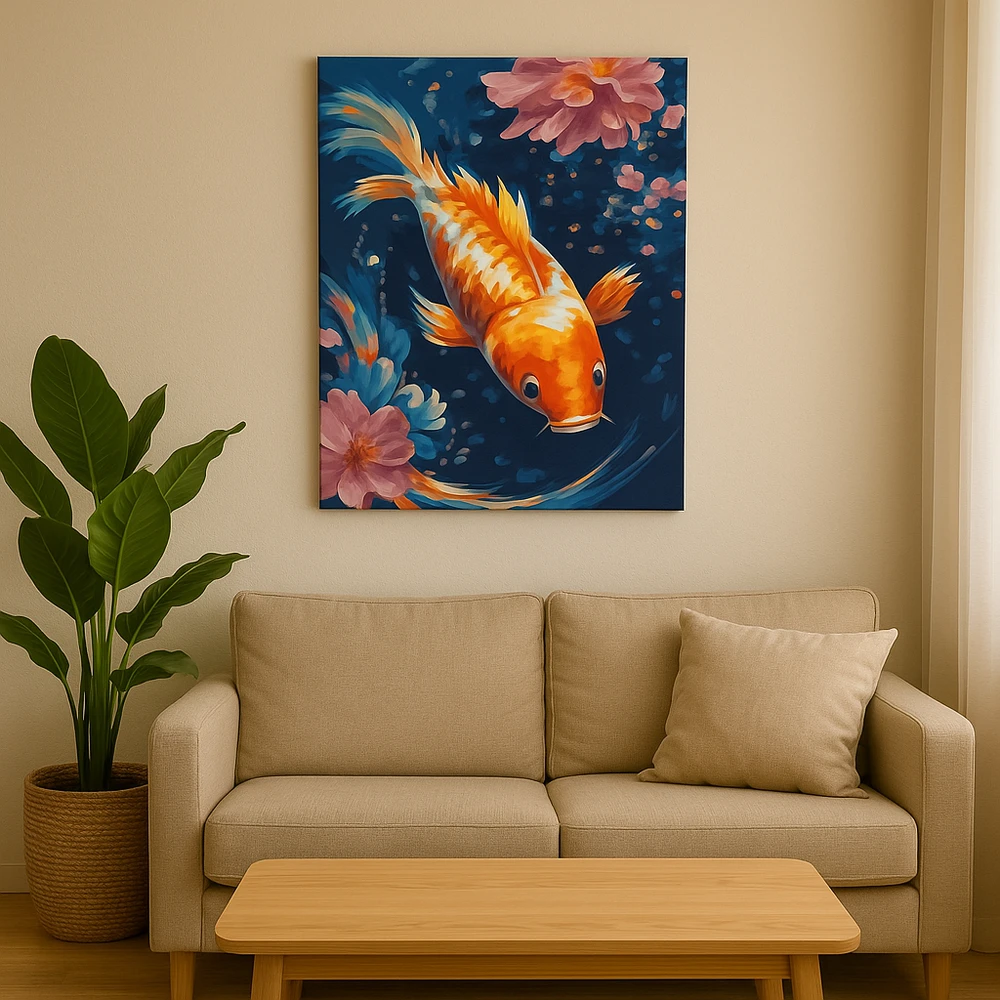 Winder Home Tapyba pagal skaičius – paveikslas, dažai, teptukai, rinkinys „Auksinis karpis“, 40×50 cm