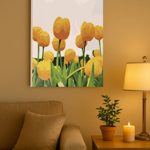 Winder Home Tapyba pagal skaičius – paveikslas, dažai, teptukai, rinkinys „Tulpės“, 40×50 cm