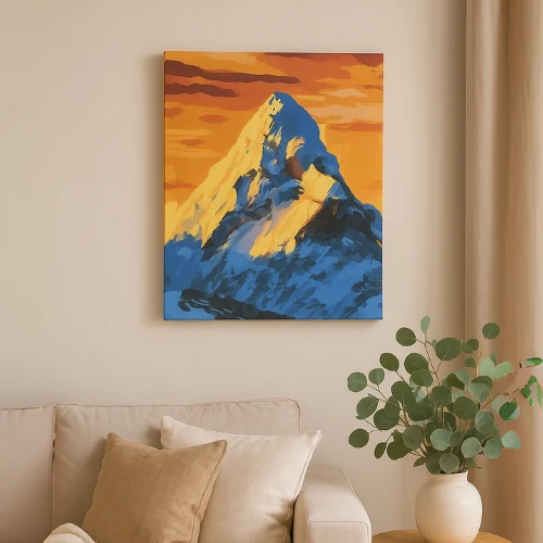 Winder Home Tapyba pagal skaičius – paveikslas, dažai, teptukai, rinkinys „Kalnai“, 40×50 cm