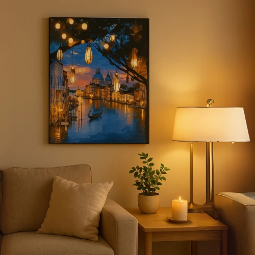 Winder Home Tapyba pagal skaičius – paveikslas, dažai, teptukai, rinkinys „Venecija naktį“, 40×50 cm