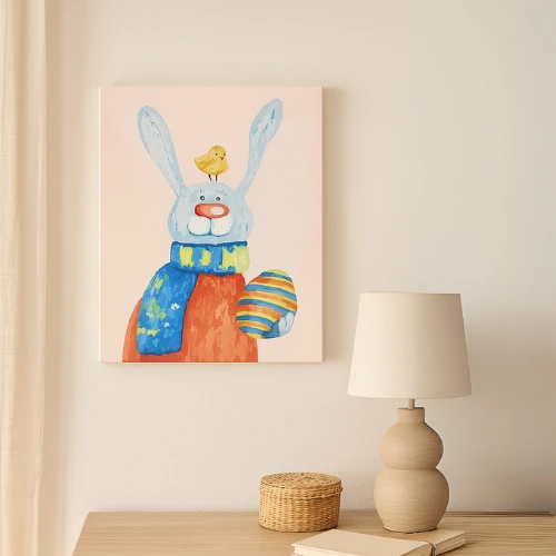 Winder Home Tapyba pagal skaičius – paveikslas, dažai, teptukai, rinkinys „Triušis“, 40×50 cm