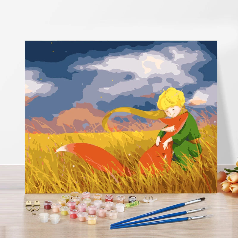 Winder Home Tapyba pagal skaičius – paveikslas, dažai, teptukai, rinkinys „Mažasis princas“, 40×50 cm